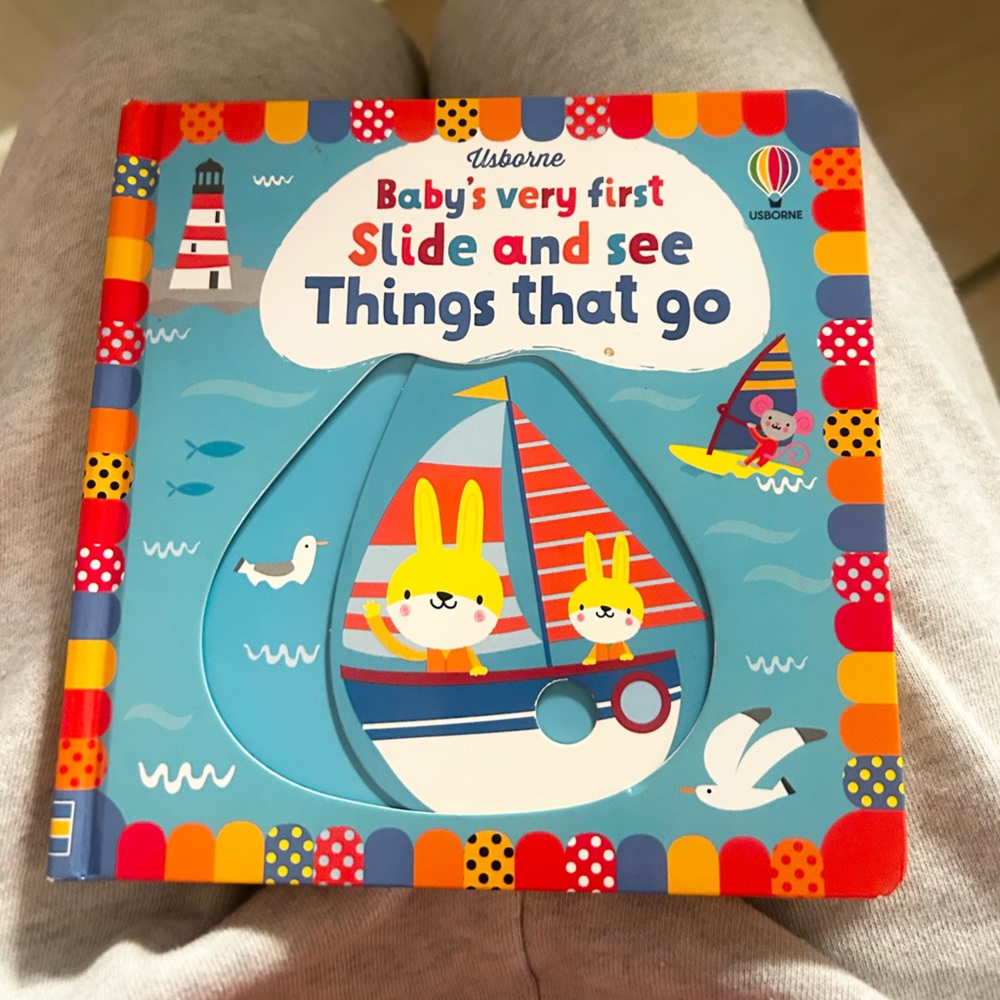 Usborne Born Baby's Very First Slide and See Things That Go Board Book